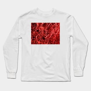 Red Marble Texture Long Sleeve T-Shirt